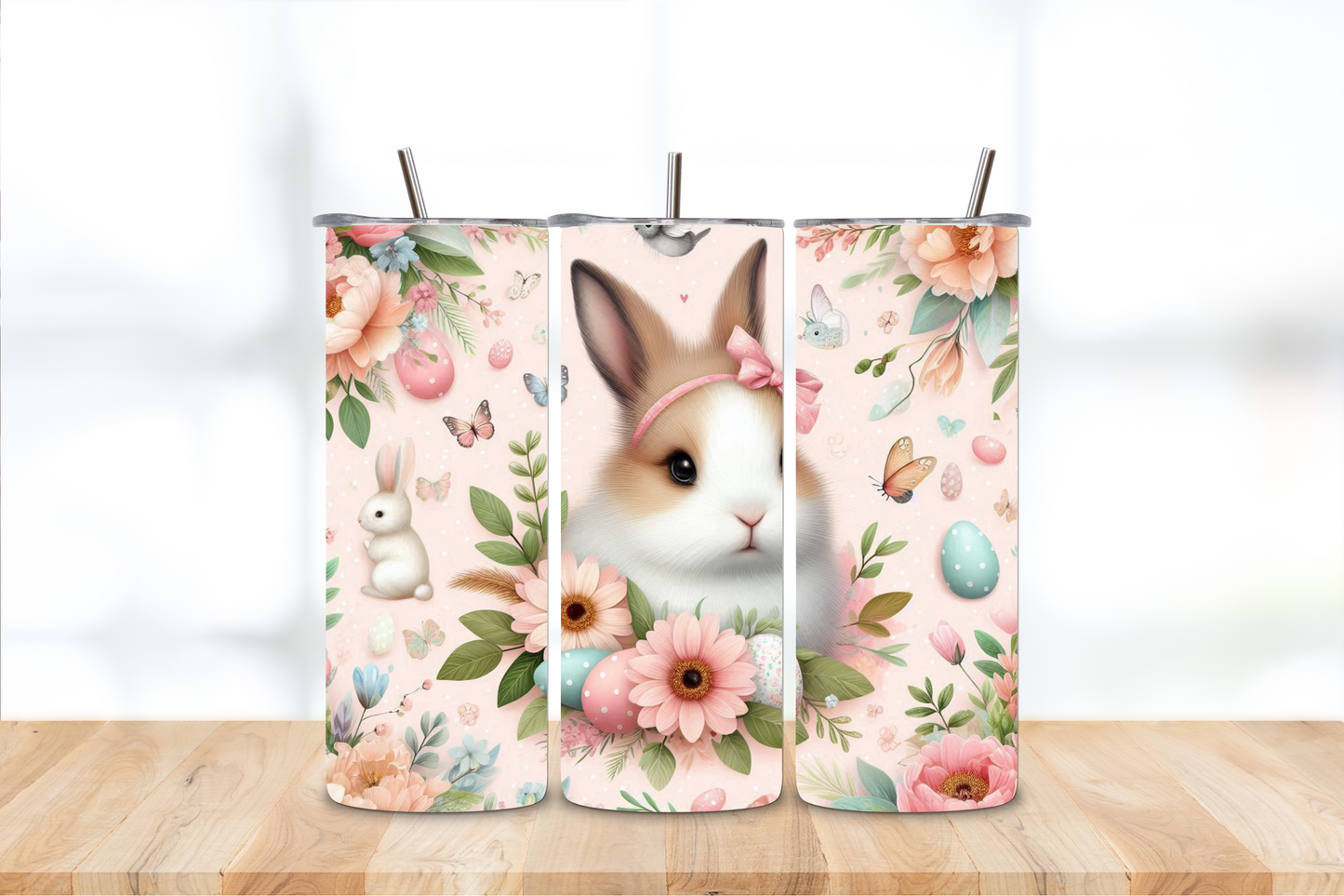 Floral Rabbit 20oz Tumbler