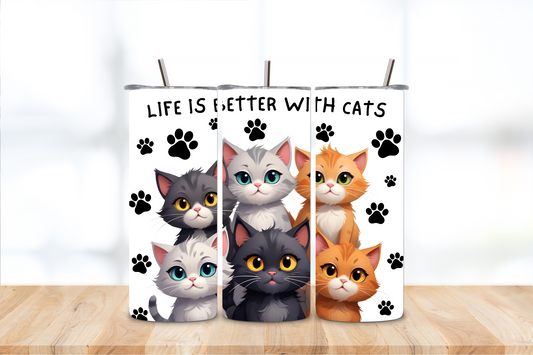 Live Is Better With Cats 20oz Tumbler