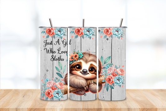Just A Girl Who Loves Sloths 20oz Tumbler